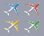 4 Color aircraft design vector